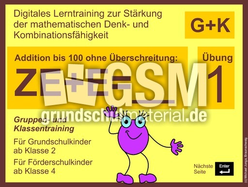 Addition bis 100 ohne Überschreitung - ZE+Z=__  - Übung 1(G+K).pdf